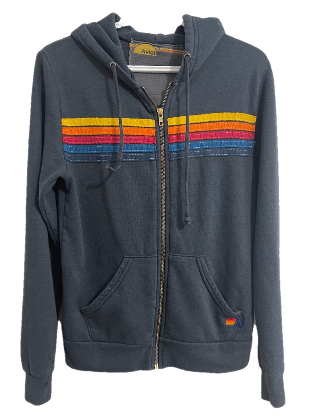 Aviator Nation 5 Stripes Zip-Up Hoodie.